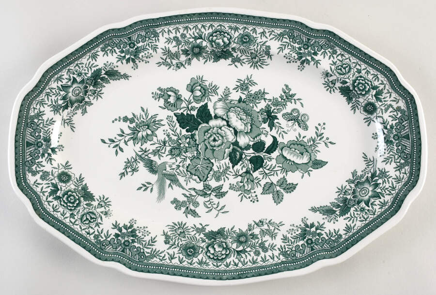 Fasan Green 16" Oval Serving Platter by Villeroy & Boch-1
