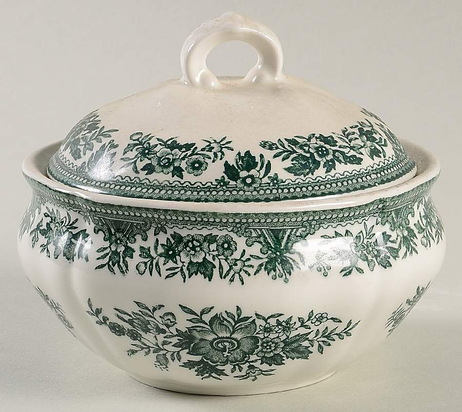 Fasan Green Sugar Bowl & Lid by Villeroy & Boch-1