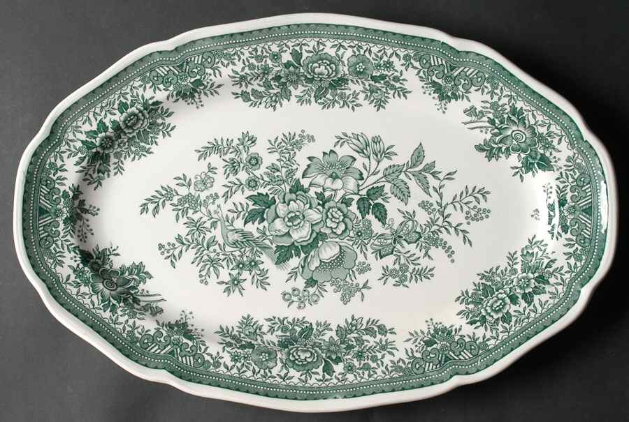 Fasan Green 14" Oval Serving Platter by Villeroy & Boch-1