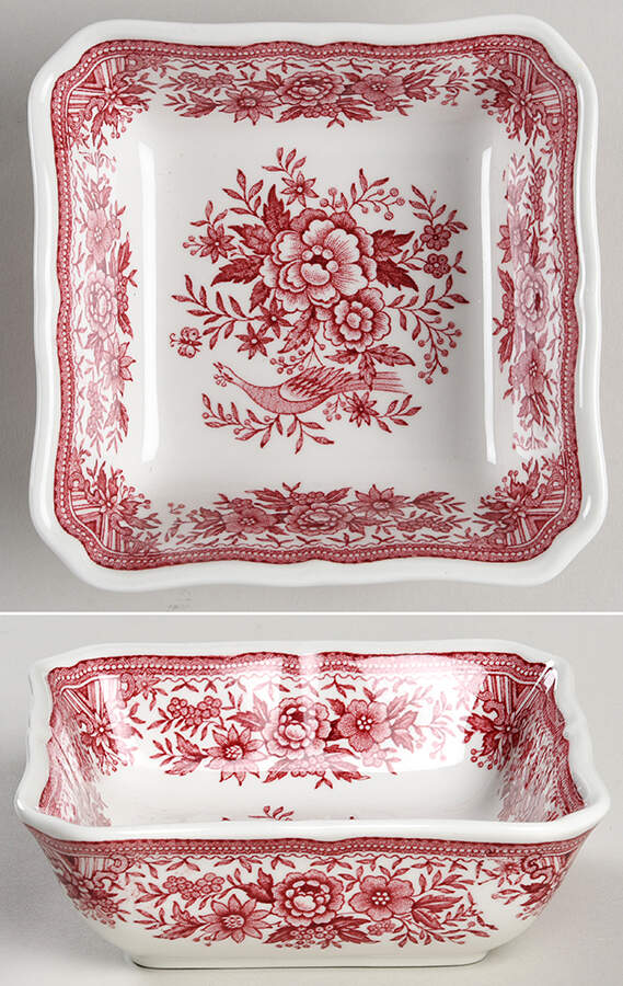 Fasan Red Square Fruit/Dessert (Sauce) Bowl by Villeroy & Boch-1