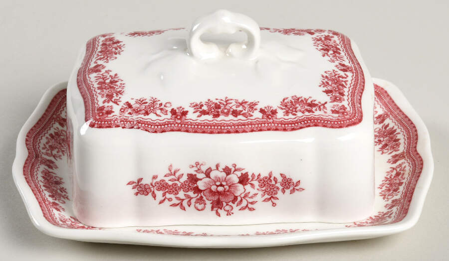 Fasan Red Square Covered Butter by Villeroy & Boch-1