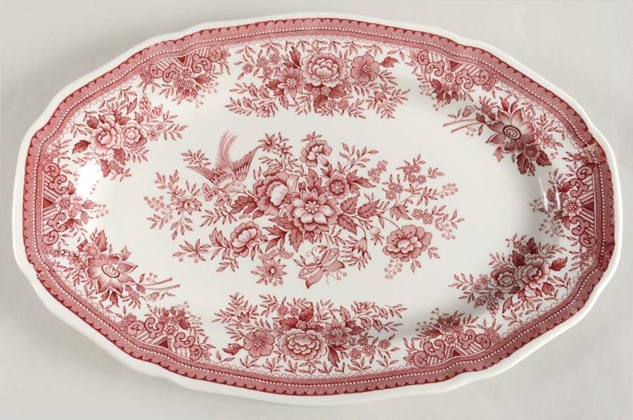 Fasan Red 12" Oval Serving Platter by Villeroy & Boch-1