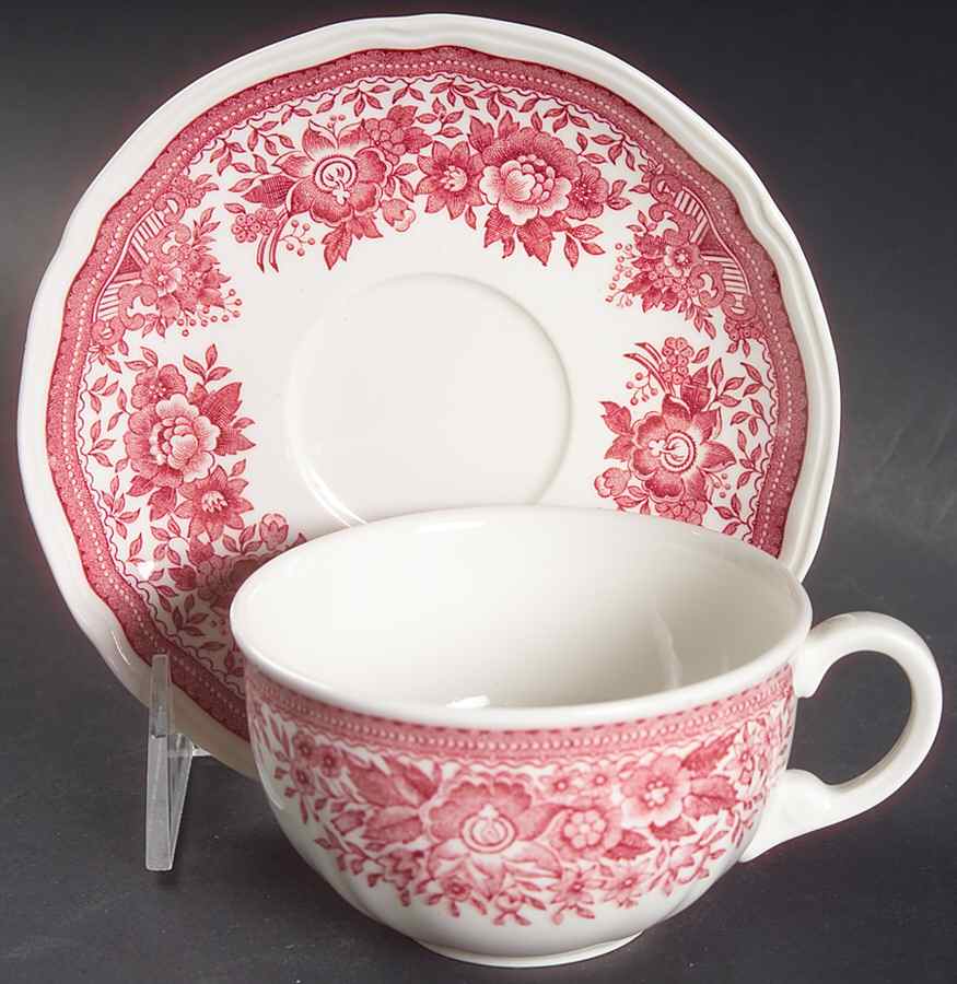 Fasan Red Flat Cup & Saucer Set by Villeroy & Boch-1