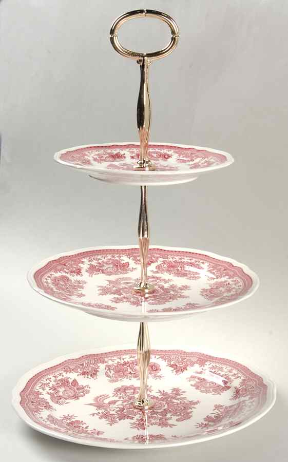 Fasan Red 3-Tiered Serving Tray (DP, SP, BB) by Villeroy & Boch-1