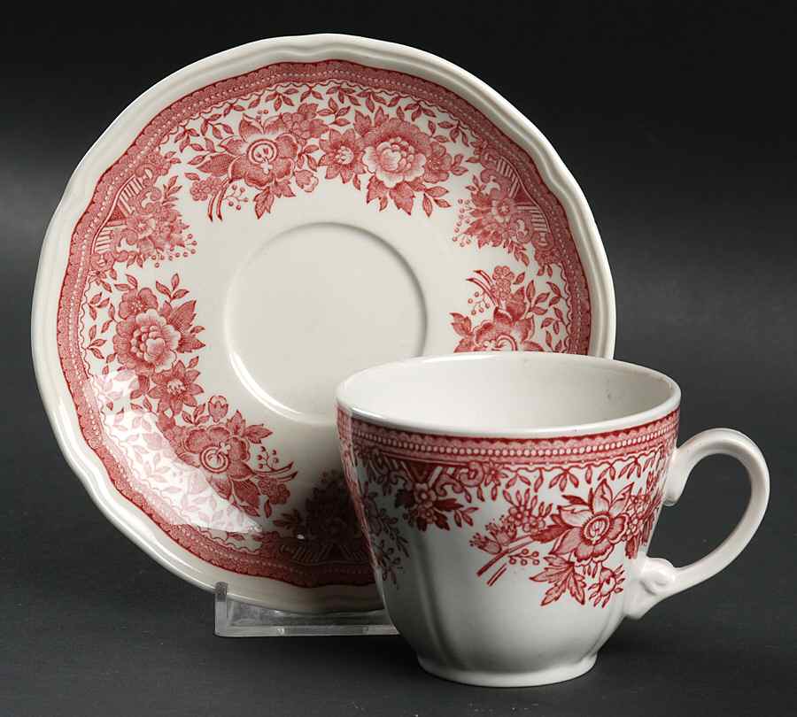 Fasan Red Flat Cup & Saucer Set by Villeroy & Boch-1