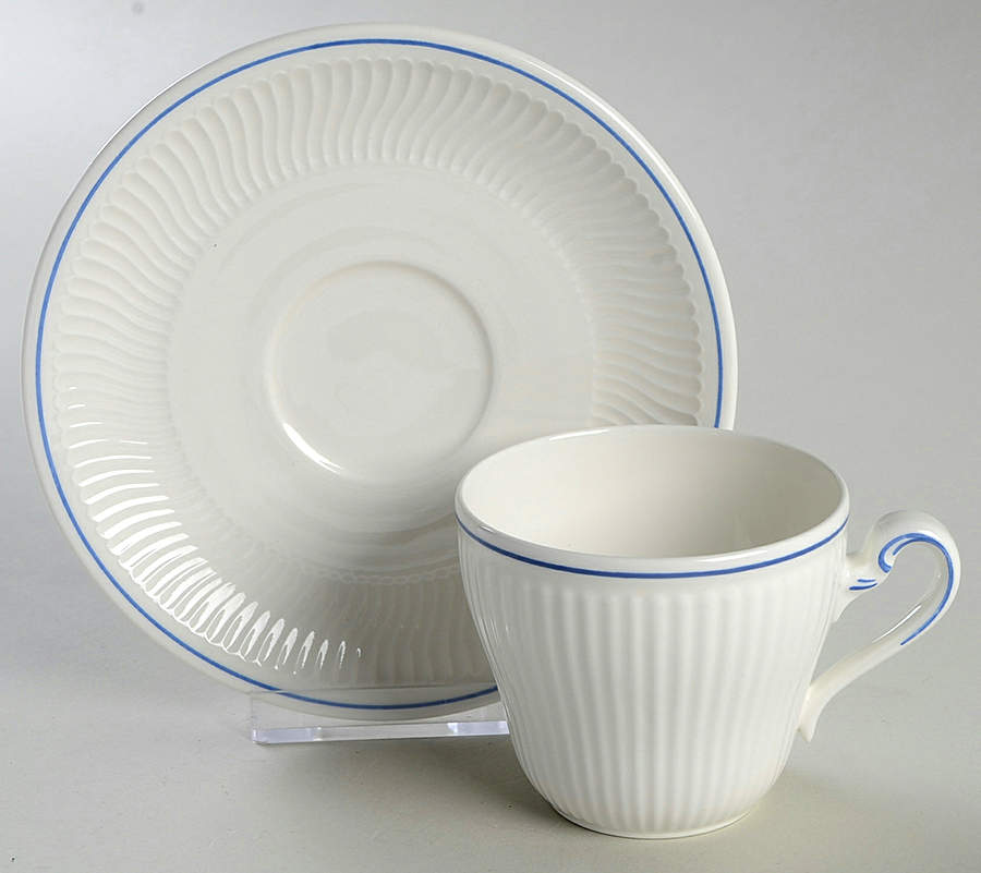 Filet Bleu Flat Cup & Saucer Set by Villeroy & Boch-1