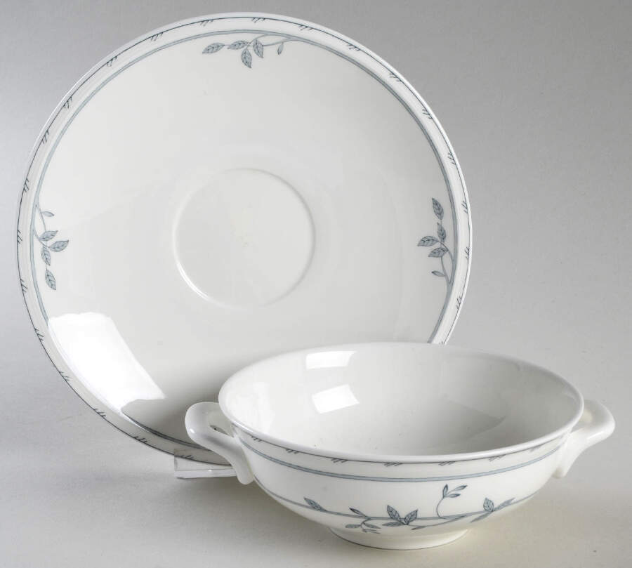Filetto Flat Cream Soup Bowl & Saucer Set by Villeroy & Boch-1