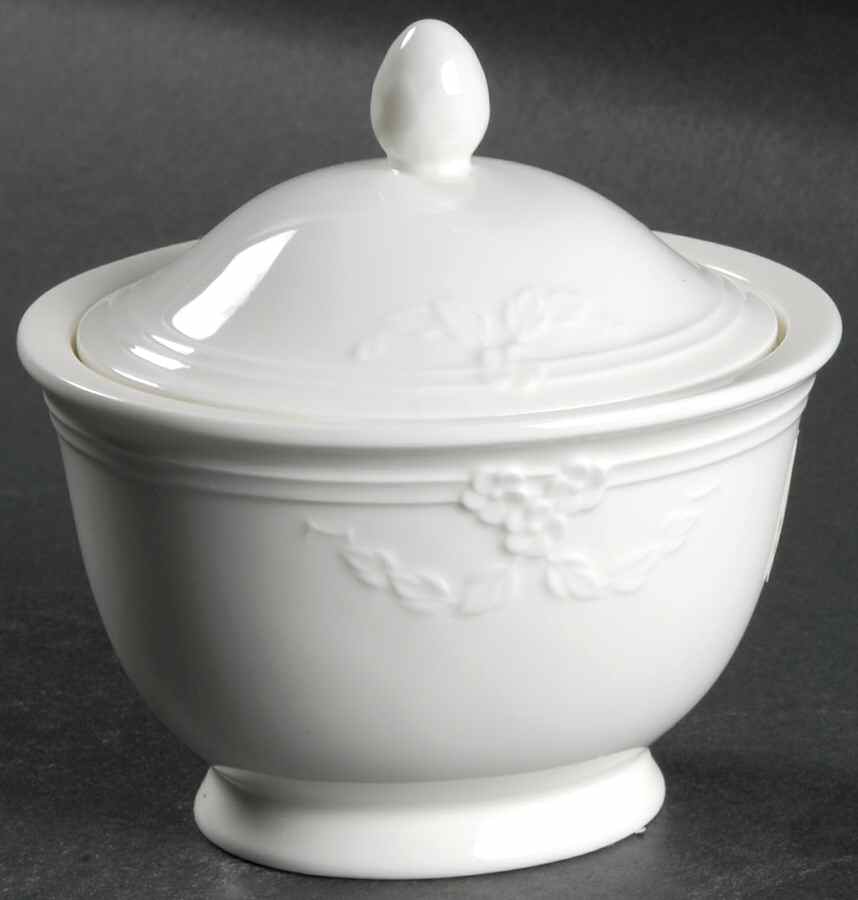 Fiori Weiss Sugar Bowl & Lid by Villeroy & Boch-1