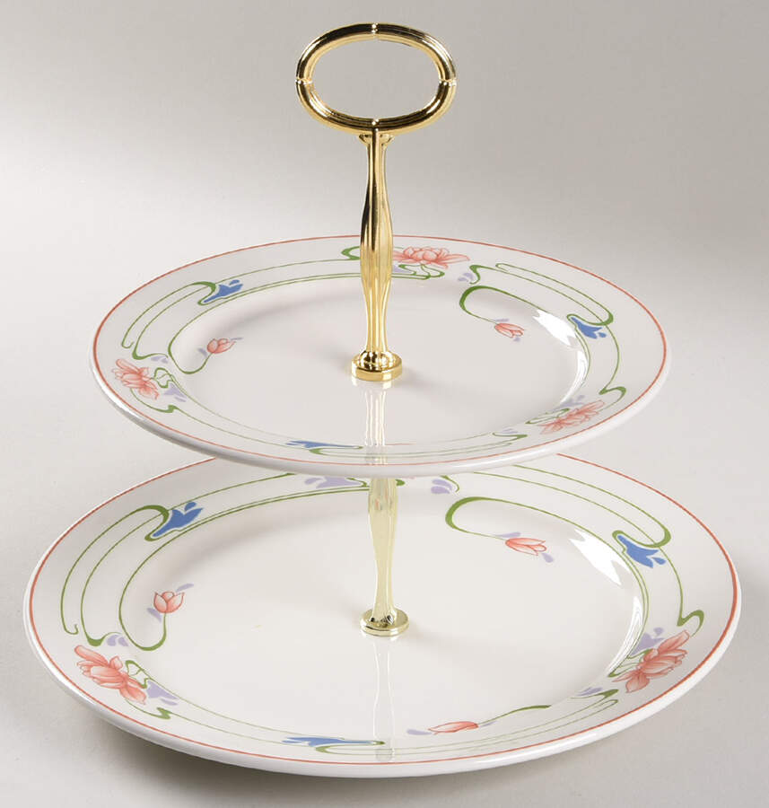 Florida 6 5/8"-10"  2 Tiered Serving Tray (Dp, Sp) HC by Villeroy & Boch-1