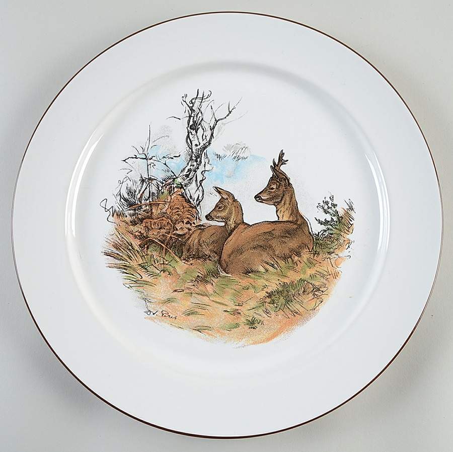 Fontainebleau (No Border, Brown Trim) 12" Chop Plate (Round Platter) by Villeroy & Boch-1