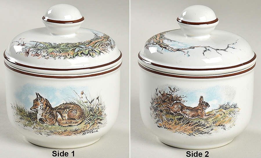 Fontainebleau (No Border, Brown Trim) Sugar Bowl & Lid by Villeroy & Boch-1