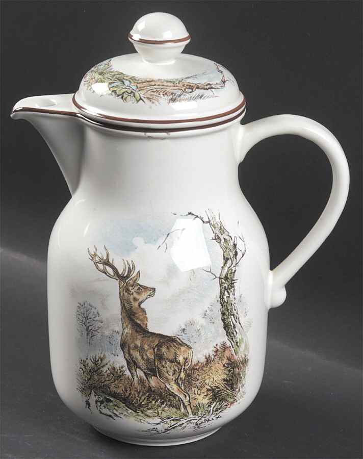 Fontainebleau (No Border, Brown Trim) Coffee Pot & Lid by Villeroy & Boch-1