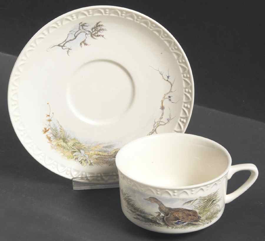 Fontainebleau (Raised Dots, No Trim) Flat Cup & Saucer Set by Villeroy & Boch-1