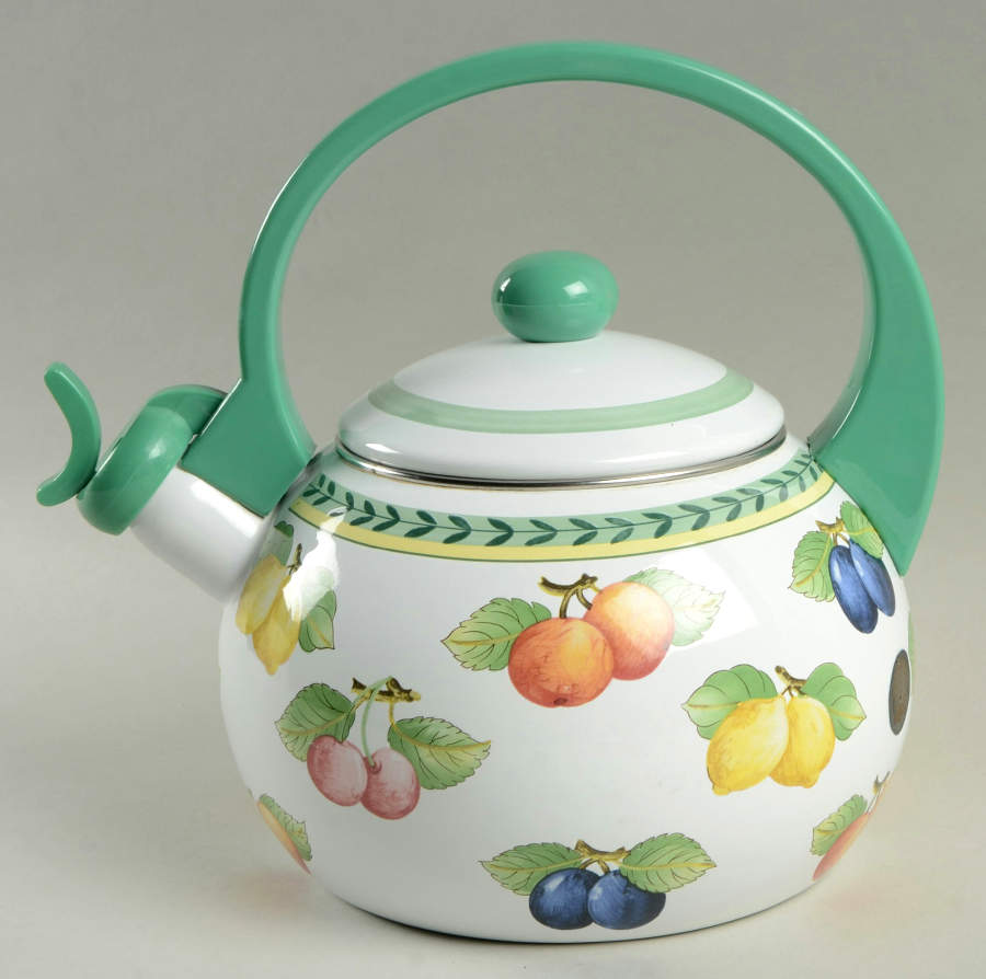 French Garden Fleurence Metal Whistler Kettle & Lid by Villeroy & Boch-1