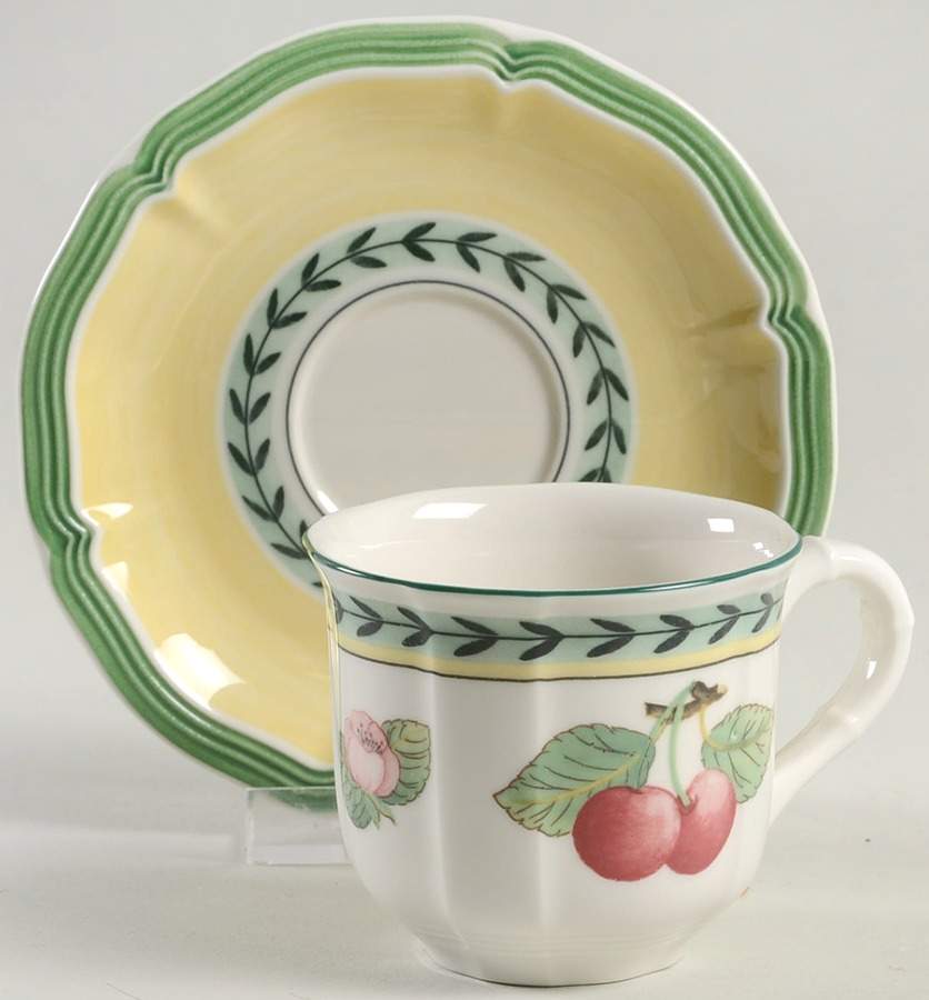 French Garden Fleurence Flat Demitasse Cup & Saucer Set by Villeroy & Boch-1
