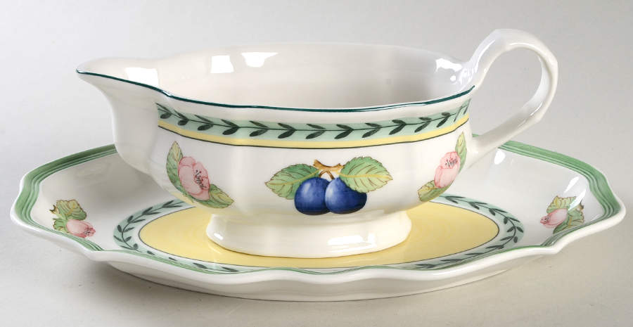 French Garden Fleurence Gravy Boat & Underplate/Relish by Villeroy & Boch-1