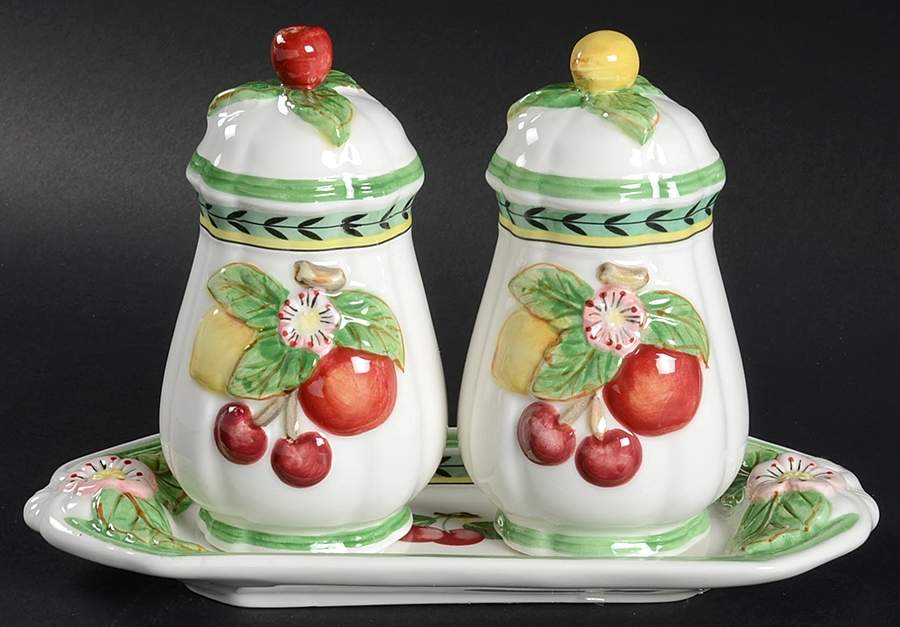 French Garden Fleurence (3 Pc) Salt & Pepper Tray Set by Villeroy & Boch-1