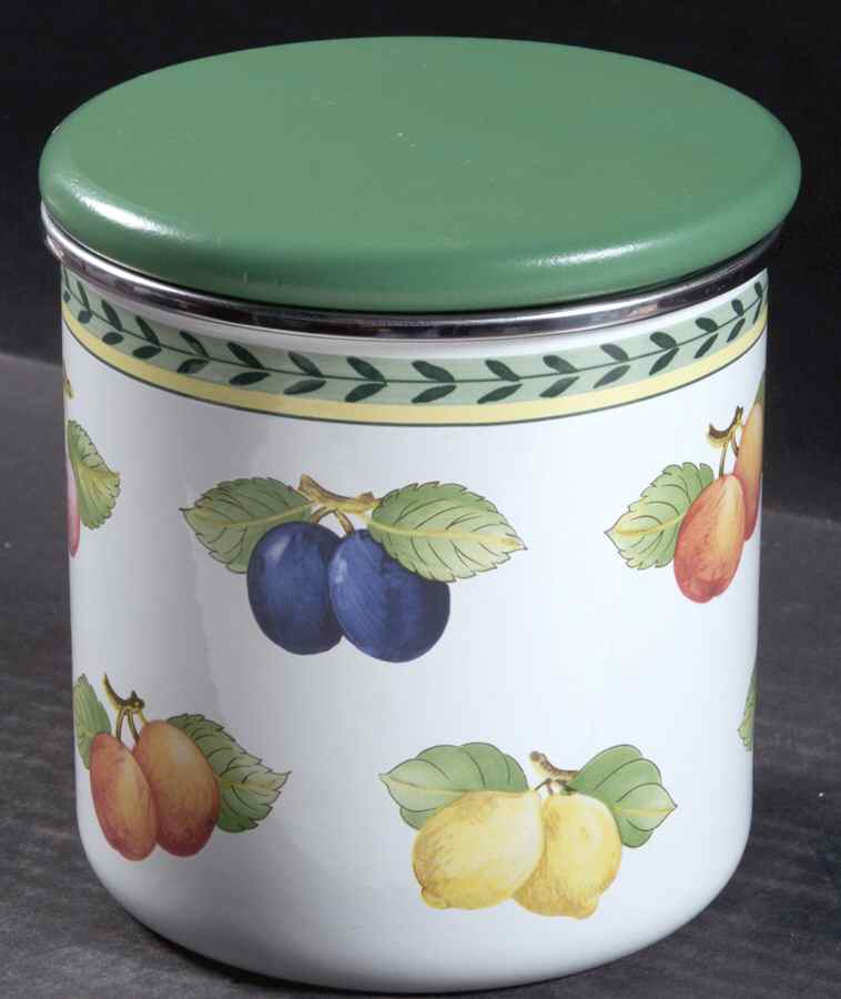 French Garden Fleurence Small Metal Canister & Wood Lid by Villeroy & Boch-1