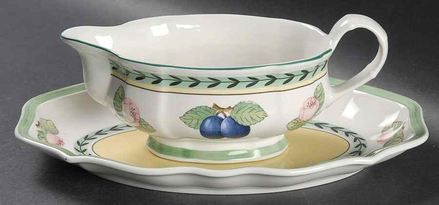 French Garden Fleurence Gravy Boat & Underplate/Relish by Villeroy & Boch-1