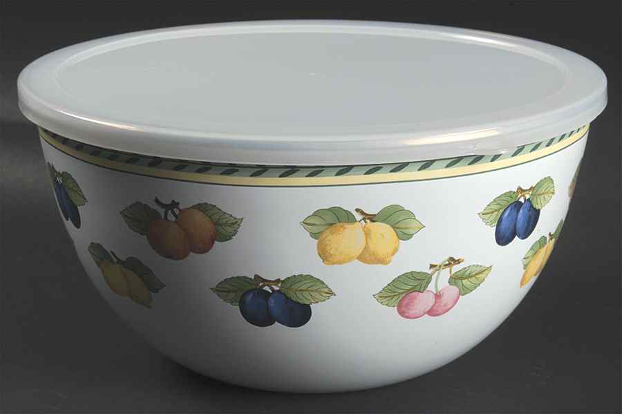 French Garden Fleurence 9" Metal Mixing Bowl & Plastic Lid by Villeroy & Boch-1