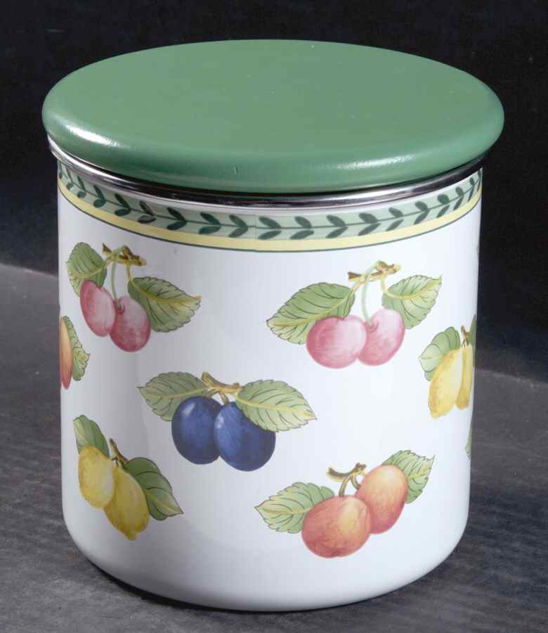 French Garden Fleurence Medium Metal Canister & Wood Lid by Villeroy & Boch-1