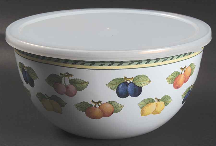 French Garden Fleurence 8" Metal Mixing Bowl & Plastic Lid by Villeroy & Boch-1