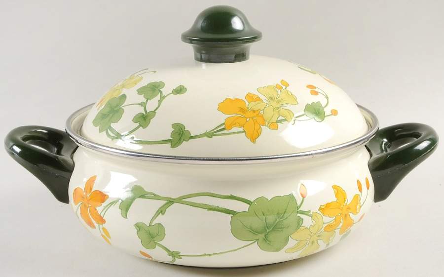 Geranium (Non Ribbed Rim) 2 Quart Metal Stew Pot by Villeroy & Boch-1