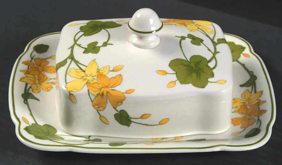 Geranium (Non Ribbed Rim) Rectangular Covered Butter by Villeroy & Boch-1