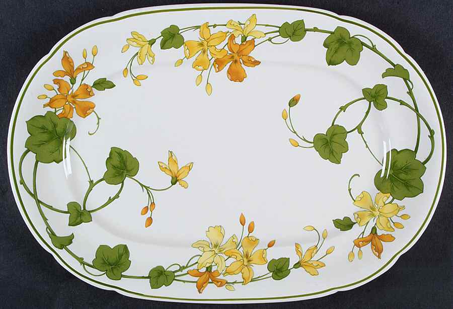 Geranium (Non Ribbed Rim) 15" Oval Serving Platter by Villeroy & Boch-1