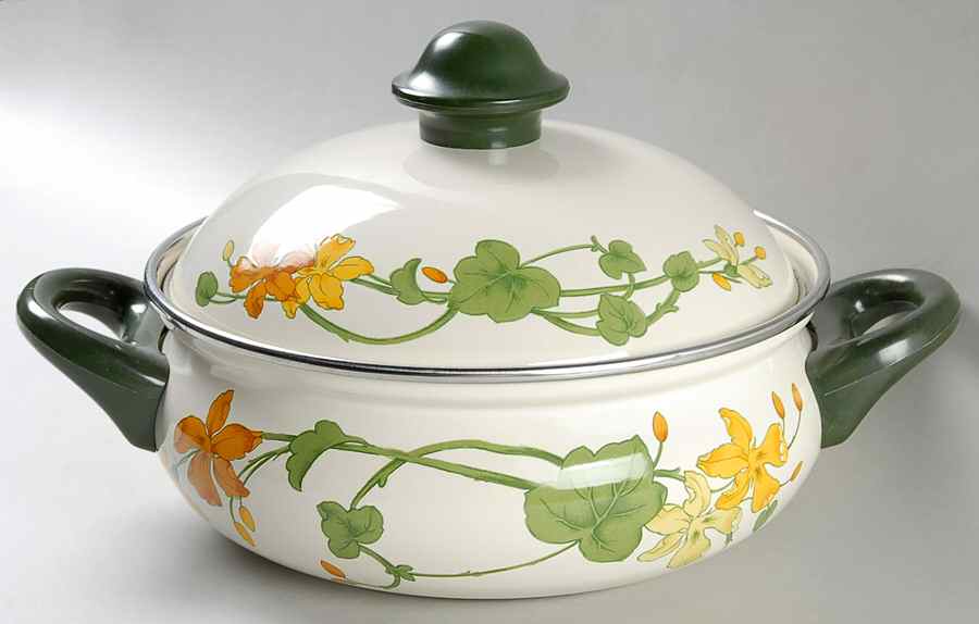 Geranium (Non Ribbed Rim) 4 Quart Metal Stew Pot by Villeroy & Boch-1