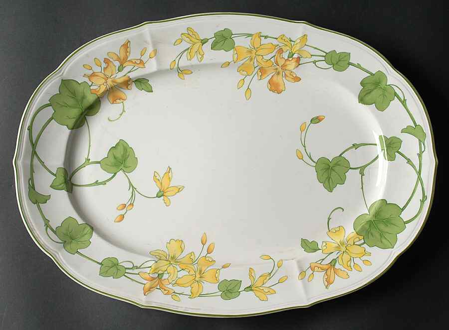 Geranium (Ribbed Rim) 15" Oval Serving Platter by Villeroy & Boch-1