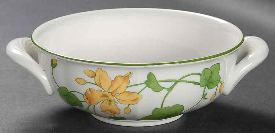 Geranium (Ribbed Rim) Flat Cream Soup Bowl by Villeroy & Boch-1