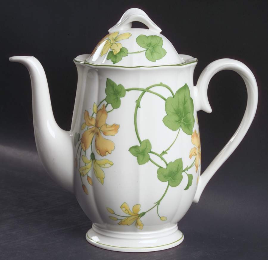 Geranium (Ribbed Rim) Coffee Pot & Lid by Villeroy & Boch-1
