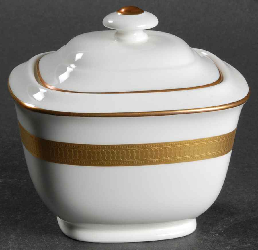 Gold Brocade Sugar Bowl & Lid by Villeroy & Boch-1