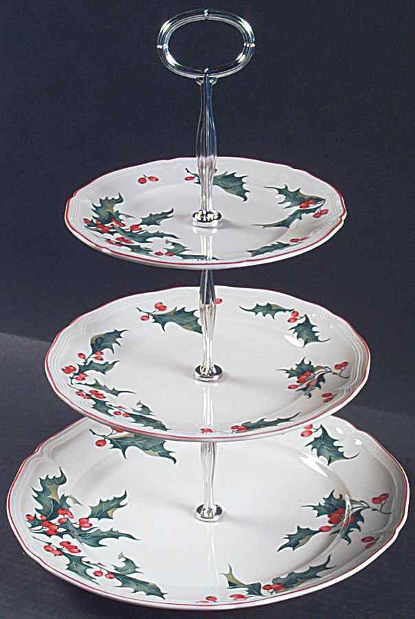 Holly 13 7/8"-14 1/4" 3-Tiered Serving Tray(DP,SP,BB) HC by Villeroy & Boch-1