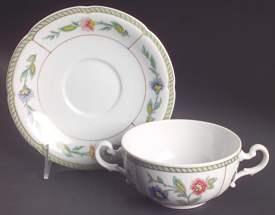 Indian Summer Flat Cream Soup Bowl & Saucer Set by Villeroy & Boch-1