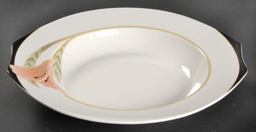 Iris Peach and Black Large Rim Soup Bowl by Villeroy & Boch-1