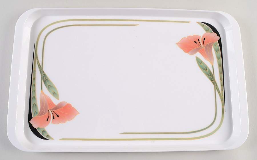 Iris Peach and Black Plastic Serving Tray by Villeroy & Boch-1