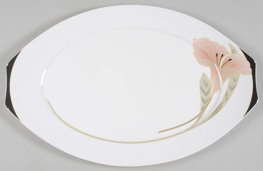 Iris Peach and Black 16" Oval Serving Platter by Villeroy & Boch-1
