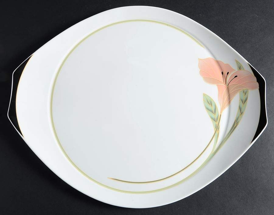 Iris Peach and Black 14" Chop Plate (Round Platter) by Villeroy & Boch-1