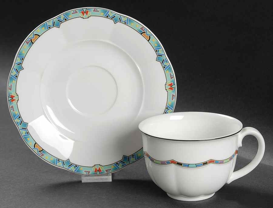 Izmir (Newer) Flat Cup & Saucer Set by Villeroy & Boch-1