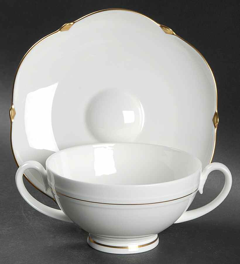 LA ROTONDA Footed Cream Soup Bowl & Saucer Set by Villeroy & Boch-1