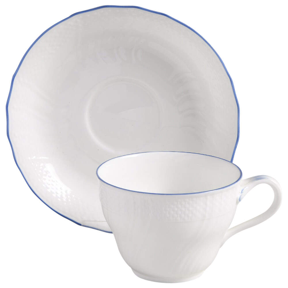 Louisenburg Blau Flat Cup & Saucer Set by Villeroy & Boch-1