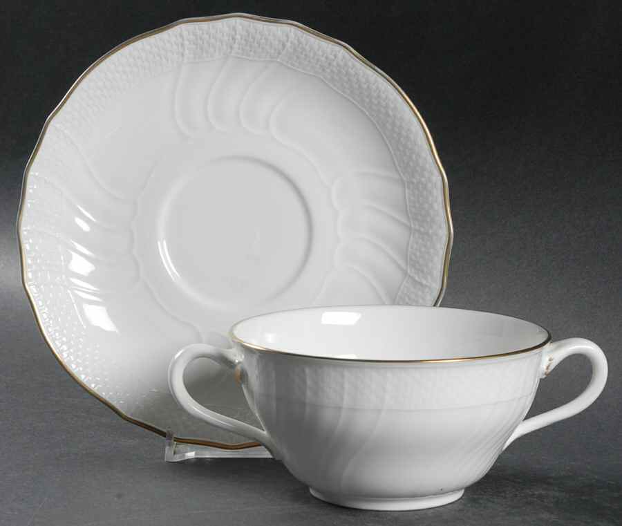 Louisenburg Gold Flat Cream Soup Bowl & Saucer Set by Villeroy & Boch-1