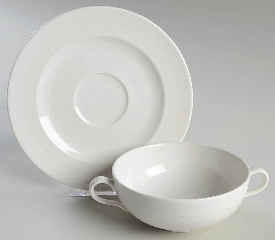 Look Flat Cream Soup Bowl & Saucer Set by Villeroy & Boch-1