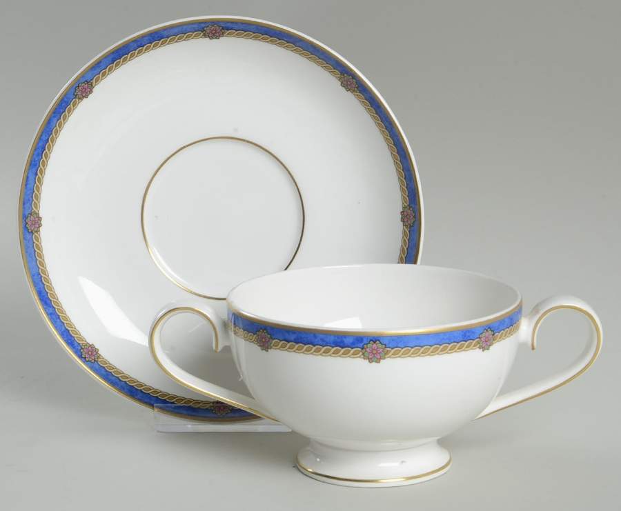 Louisiana Footed Cream Soup Bowl & Saucer Set by Villeroy & Boch-1