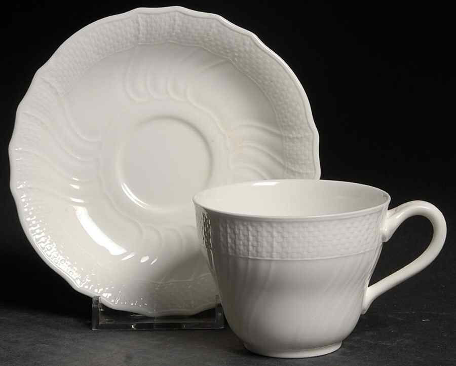 Louisenburg White Flat Demitasse Cup & Saucer Set by Villeroy & Boch-1