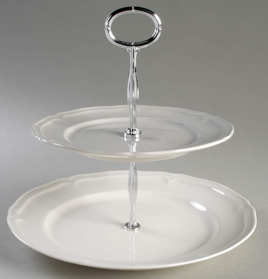 Manoir (VitroPorcelain, Luxembourg & Germany) 6 5/8"-10"  2 Tiered Serving Tray (Dp, Sp) HC by Villeroy & Boch-1