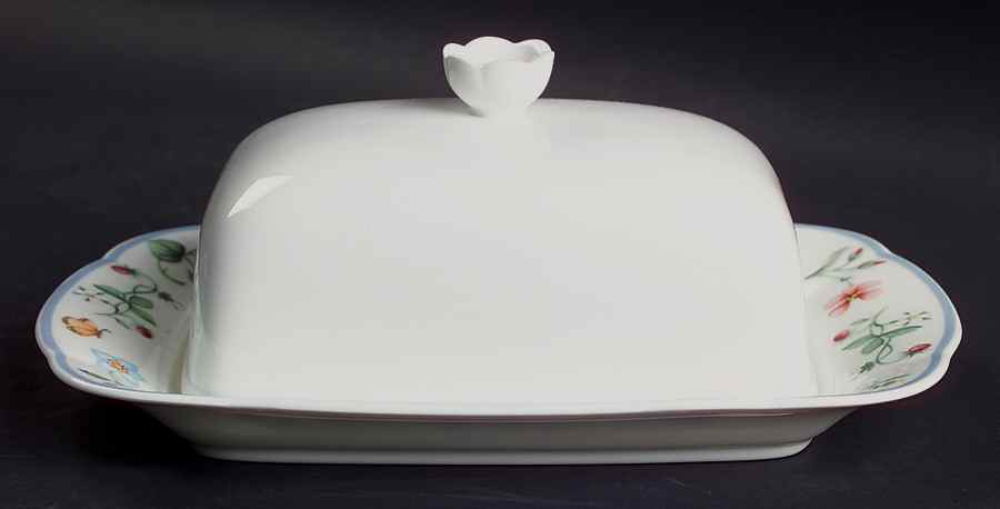Mariposa (Bone China) Rectangular Covered Butter by Villeroy & Boch-1