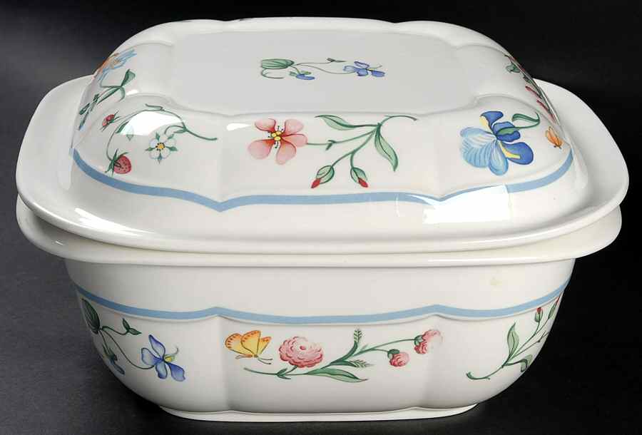 Mariposa (Bone China) 3 Quart Square Microwave Baker & Lid by Villeroy & Boch-1